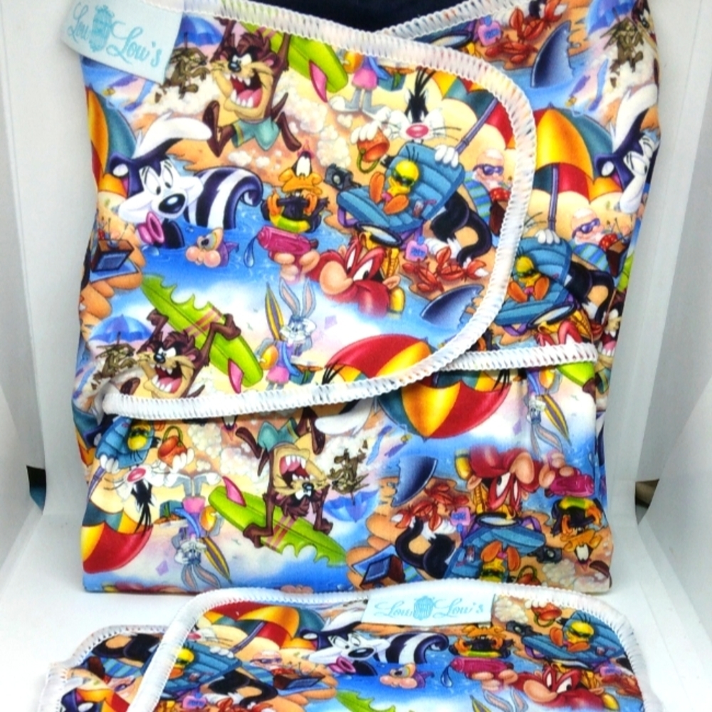 Looney tunes cloth diaper preflat
